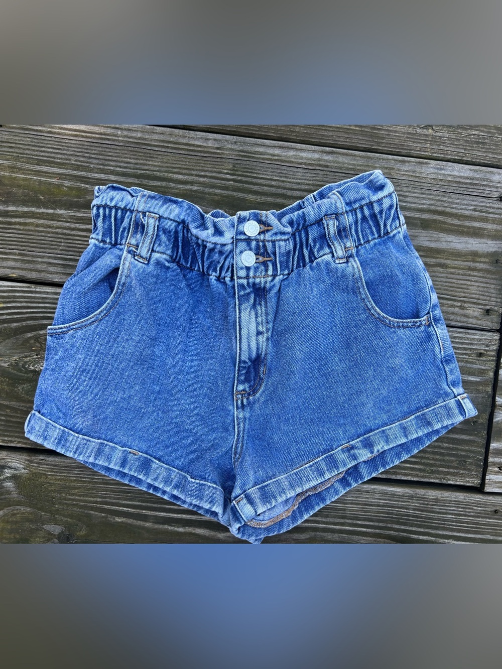 PacSun Paperbag High Waist Denim Mom Shorts Size 27